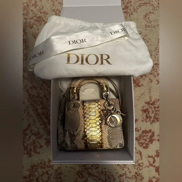 Lady Dior in Rare Gold/Bronze Python - Picture 14 of 14
